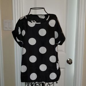 FINAL PRICE! Black with white polka dots top